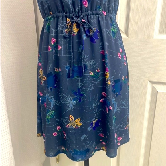 Babaton (Aritizia) Casimir Blue Grey  Floral Mini Dress Size XS Spaghetti Straps - Picture 4 of 11